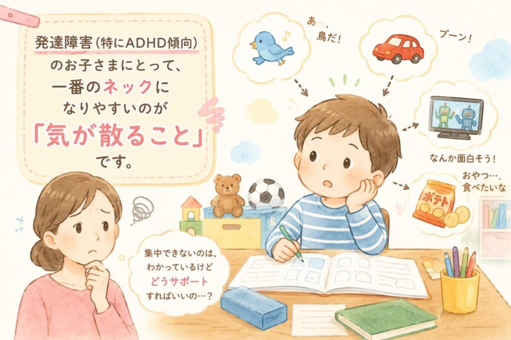 気が散るイメージ