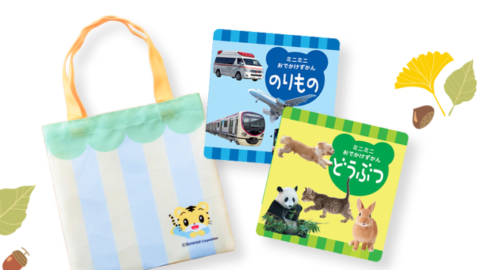 こどもちゃれんじベビーのおてがけバックと図鑑セット