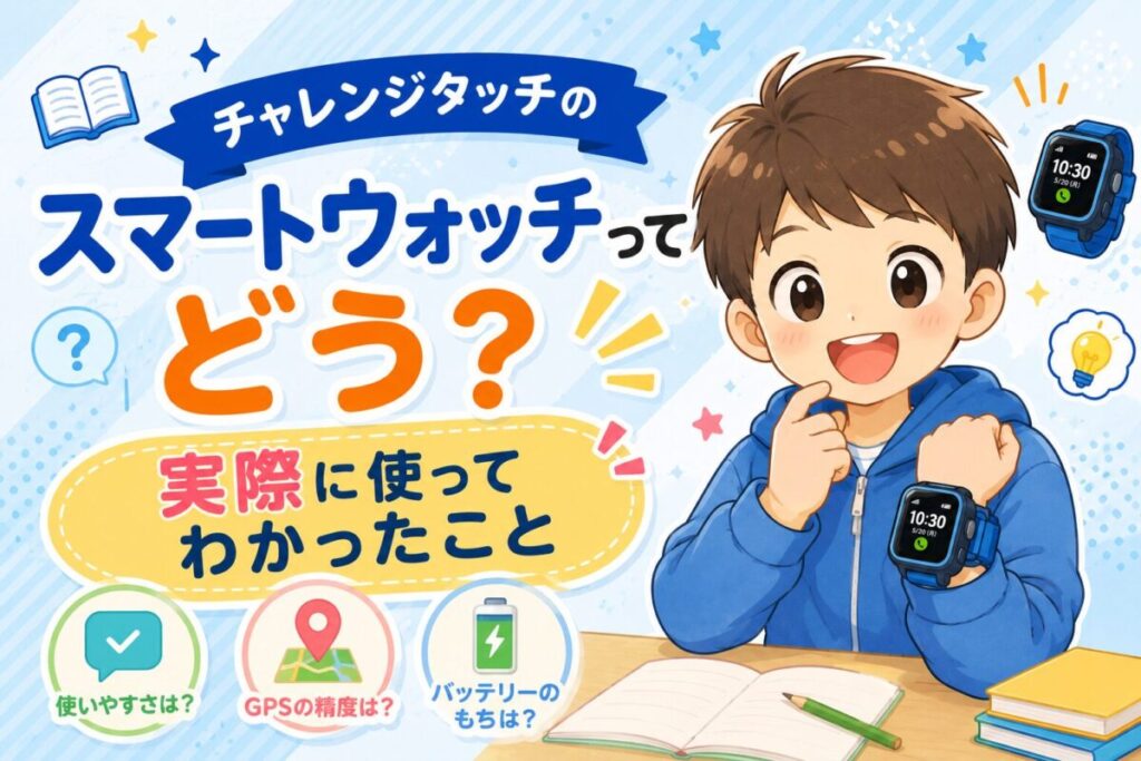 チャレンジタッチスマートウォッチ記事のアイキャッチ