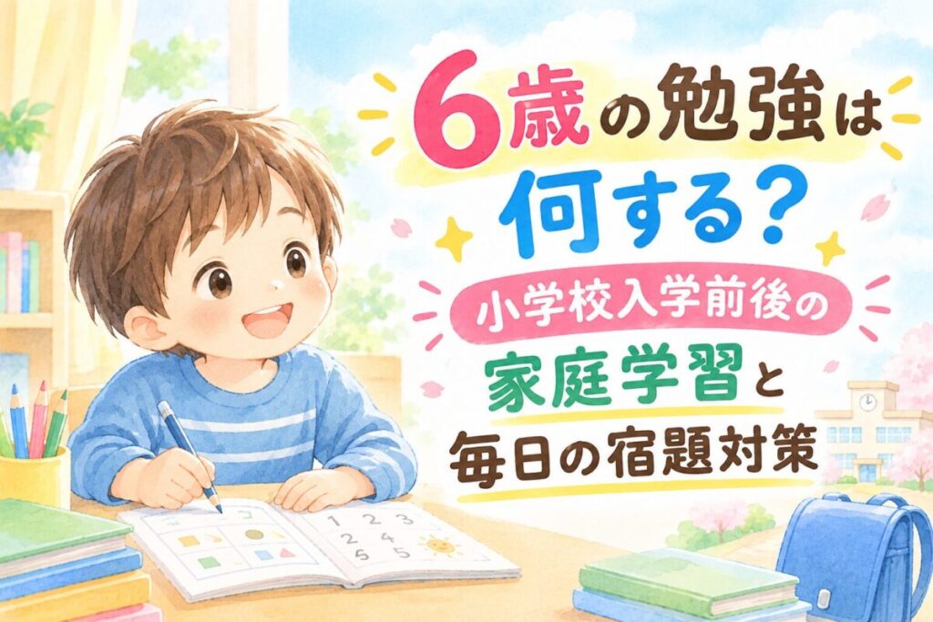 6歳の勉強記事のアイキャッチ